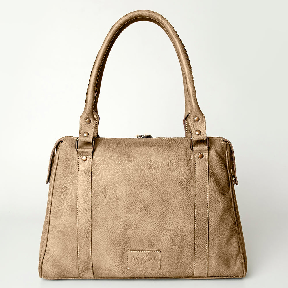 Never Mind Tote Vintage Handmade Genuine Cowhide Leather