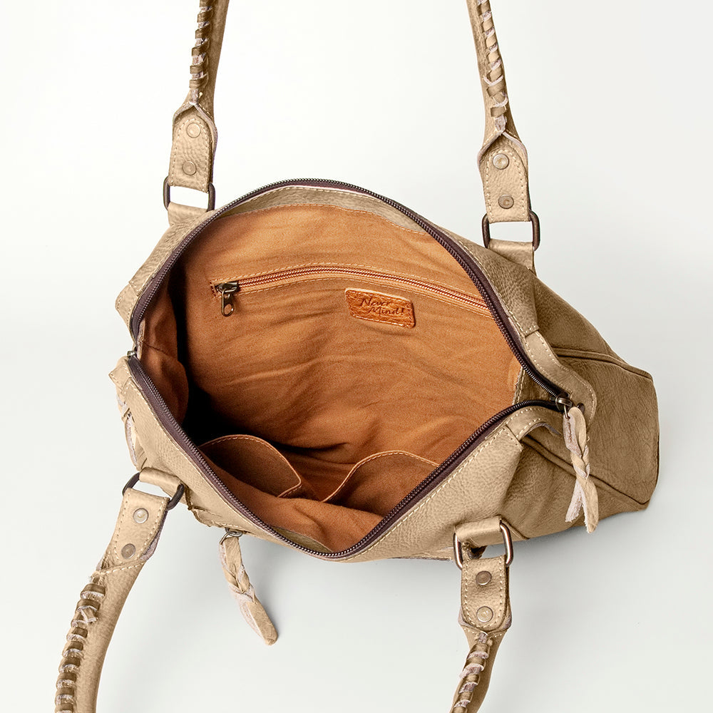Never Mind Tote Vintage Handmade Genuine Cowhide Leather
