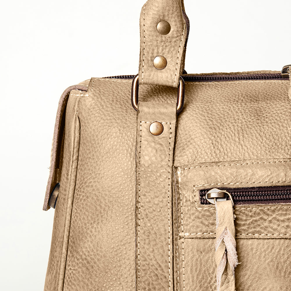 Never Mind Tote Vintage Handmade Genuine Cowhide Leather