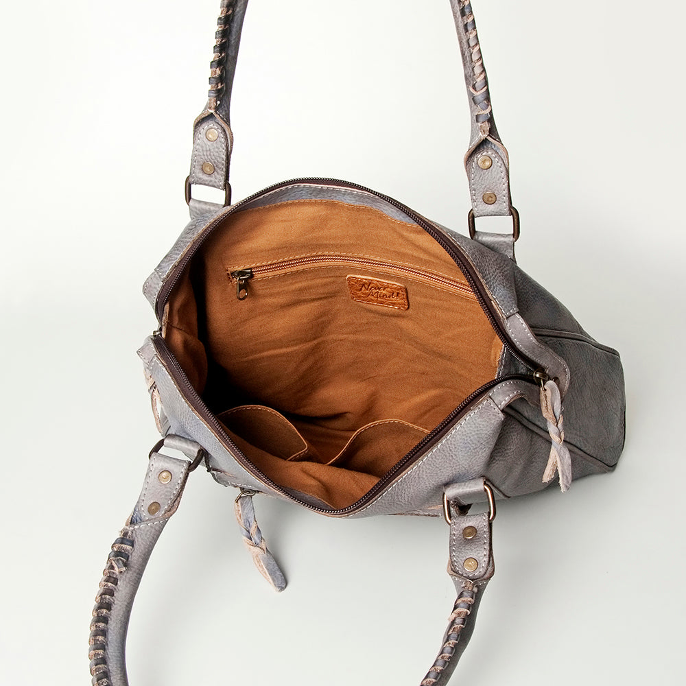 Never Mind Tote Vintage Handmade Genuine Cowhide Leather