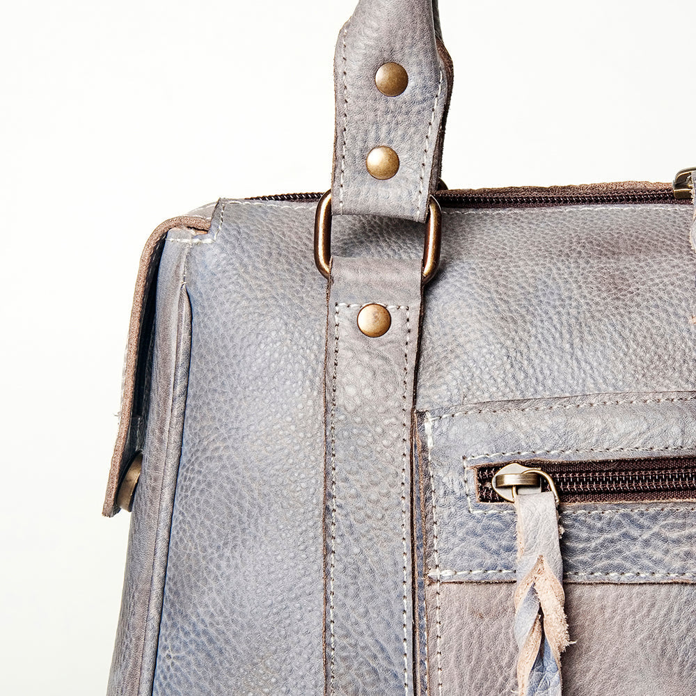 Never Mind Tote Vintage Handmade Genuine Cowhide Leather