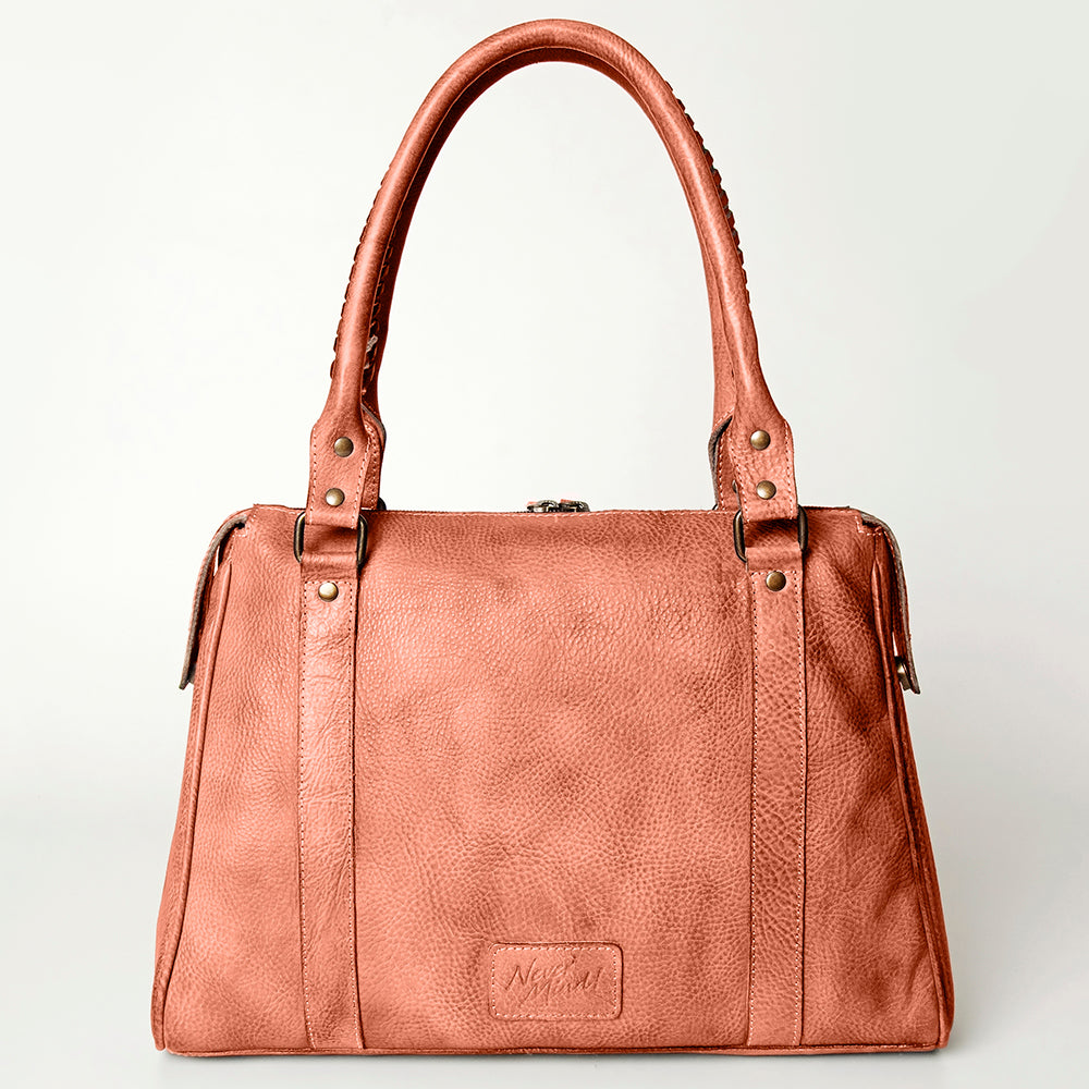Never Mind Tote Vintage Handmade Genuine Cowhide Leather