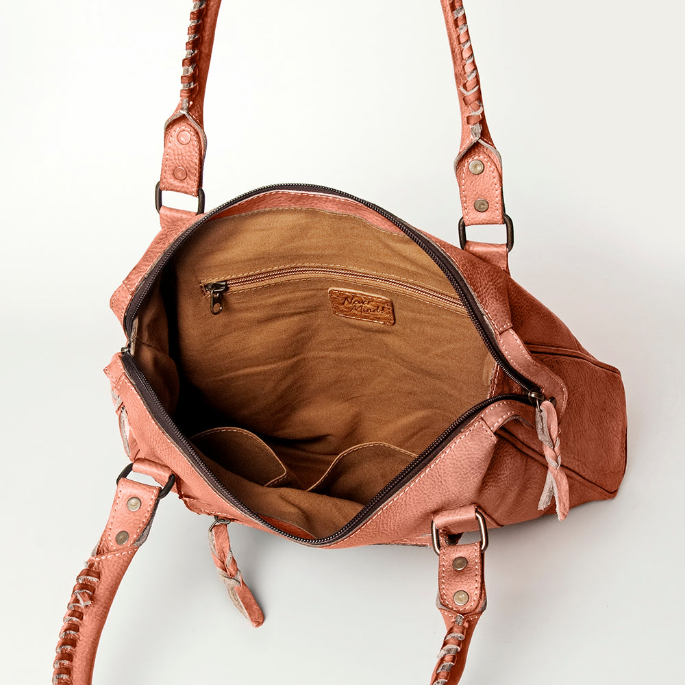 Never Mind Tote Vintage Handmade Genuine Cowhide Leather