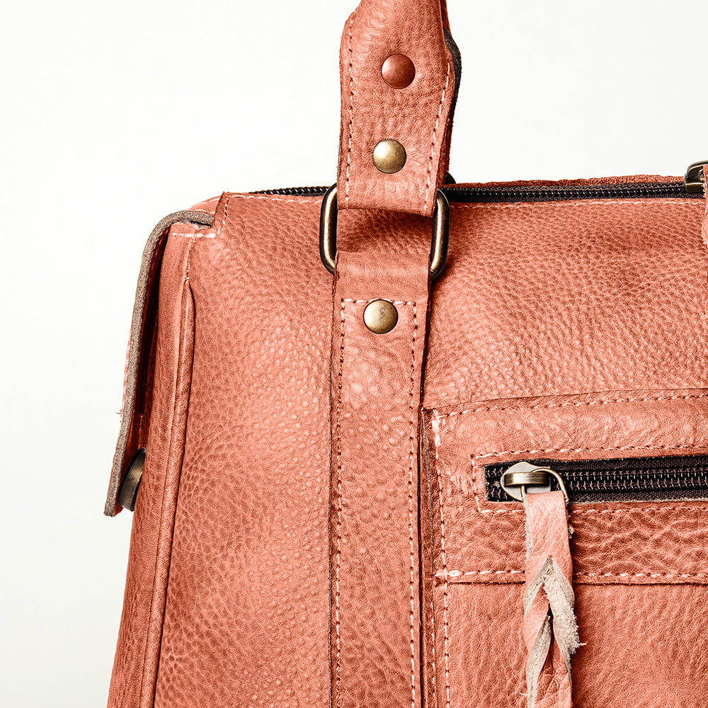 Never Mind Tote Vintage Handmade Genuine Cowhide Leather