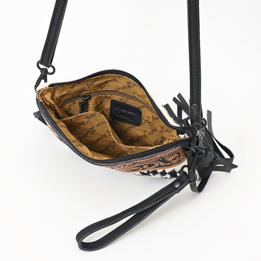 American Darling Crossbody Hand Tooled Saddle Blanket Genuine Leather