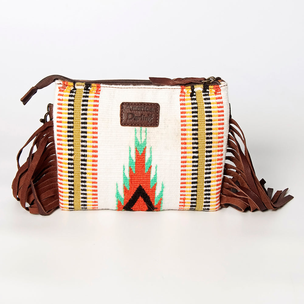 American Darling Crossbody Hand Tooled Saddle Blanket Genuine Leather