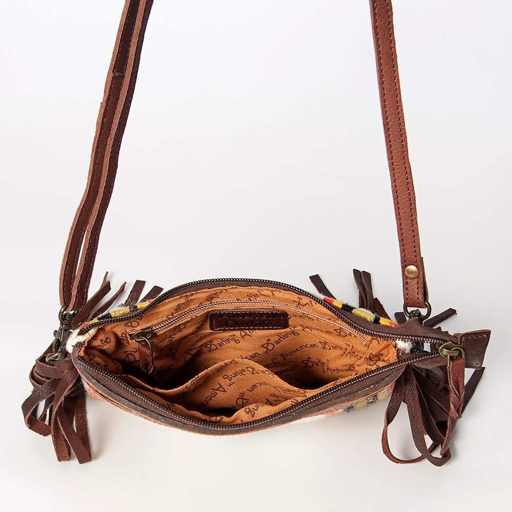 American Darling Crossbody Hand Tooled Saddle Blanket Genuine Leather