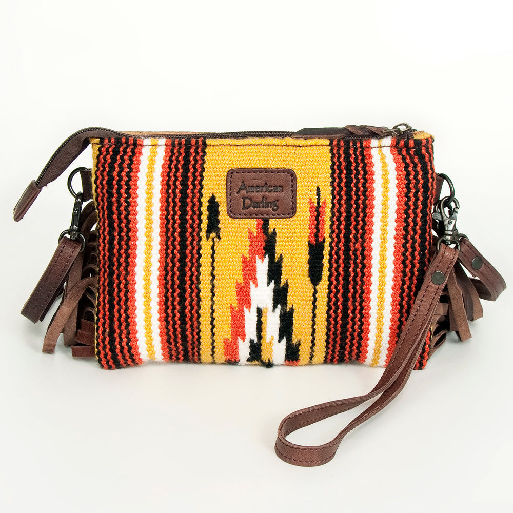 American Darling Crossbody Hand Tooled Saddle Blanket Genuine Leather