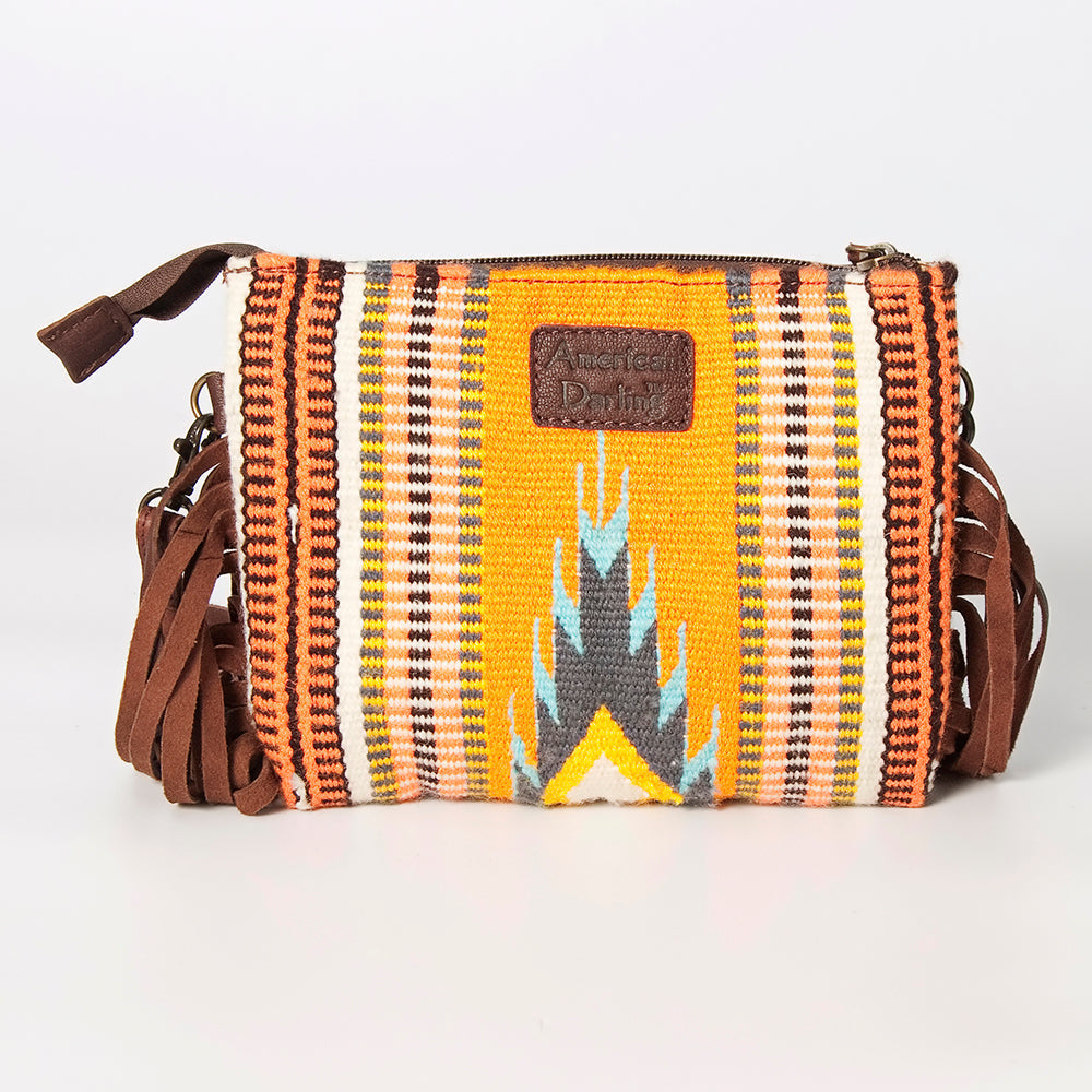 American Darling Crossbody Hand Tooled Saddle Blanket Genuine Leather