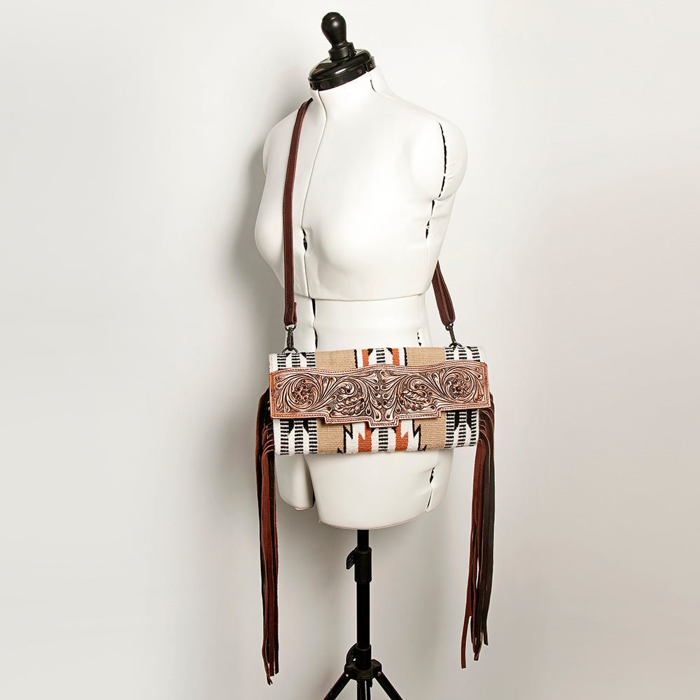 American Darling Signature Crossbody Hand Tooled Saddle Blanket Genuine Leather