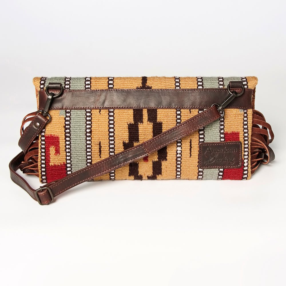 American Darling Small Crossbody Hand Tooled Saddle Blanket Genuine Leather