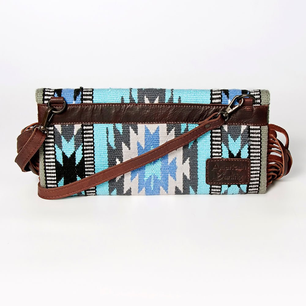 American Darling Small Crossbody Hand Tooled Saddle Blanket Genuine Leather
