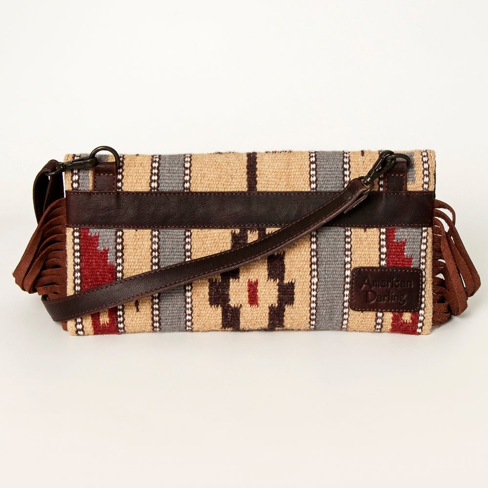 American Darling Small Crossbody Hand Tooled Saddle Blanket Genuine Leather