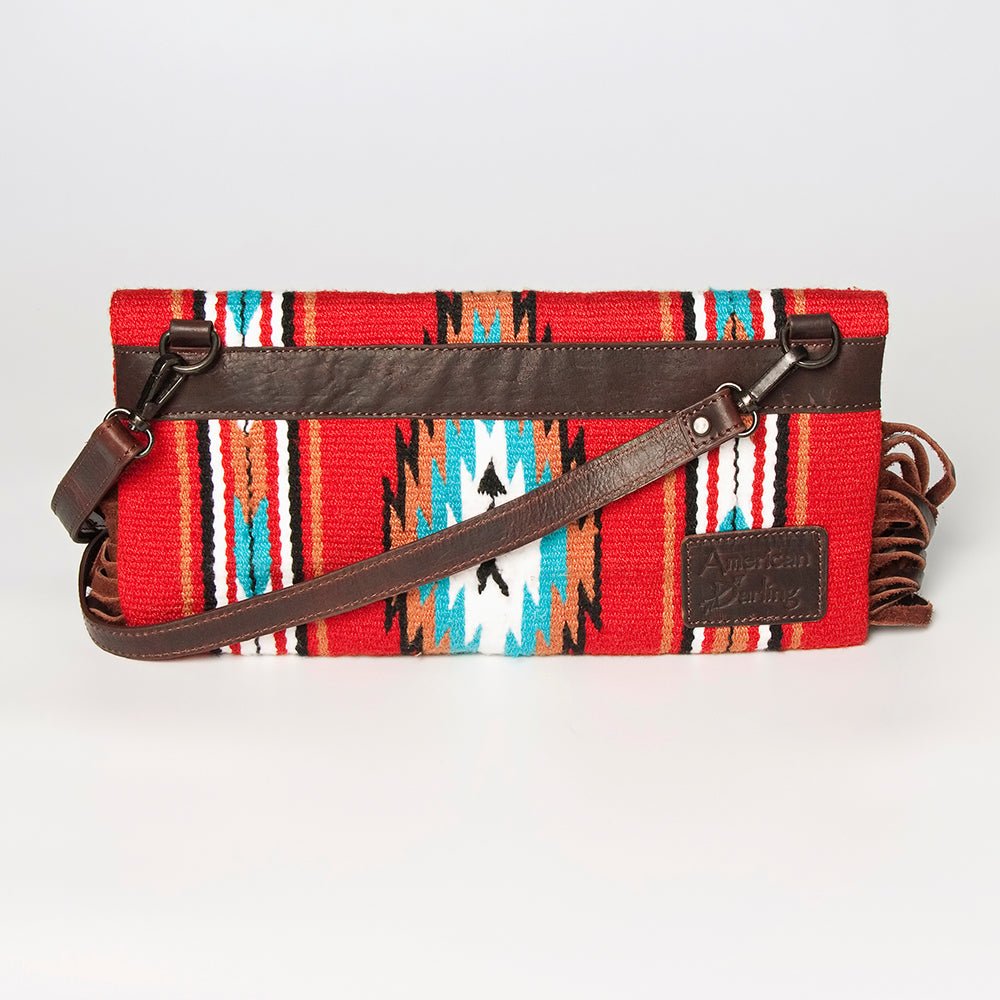 American Darling Small Crossbody Hand Tooled Saddle Blanket Genuine Leather