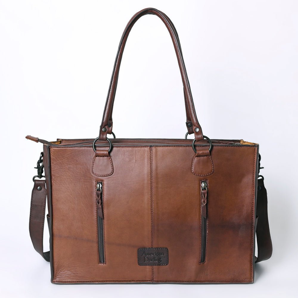 American Darling Tote Hand Tooled Hair-On Genuine Leather