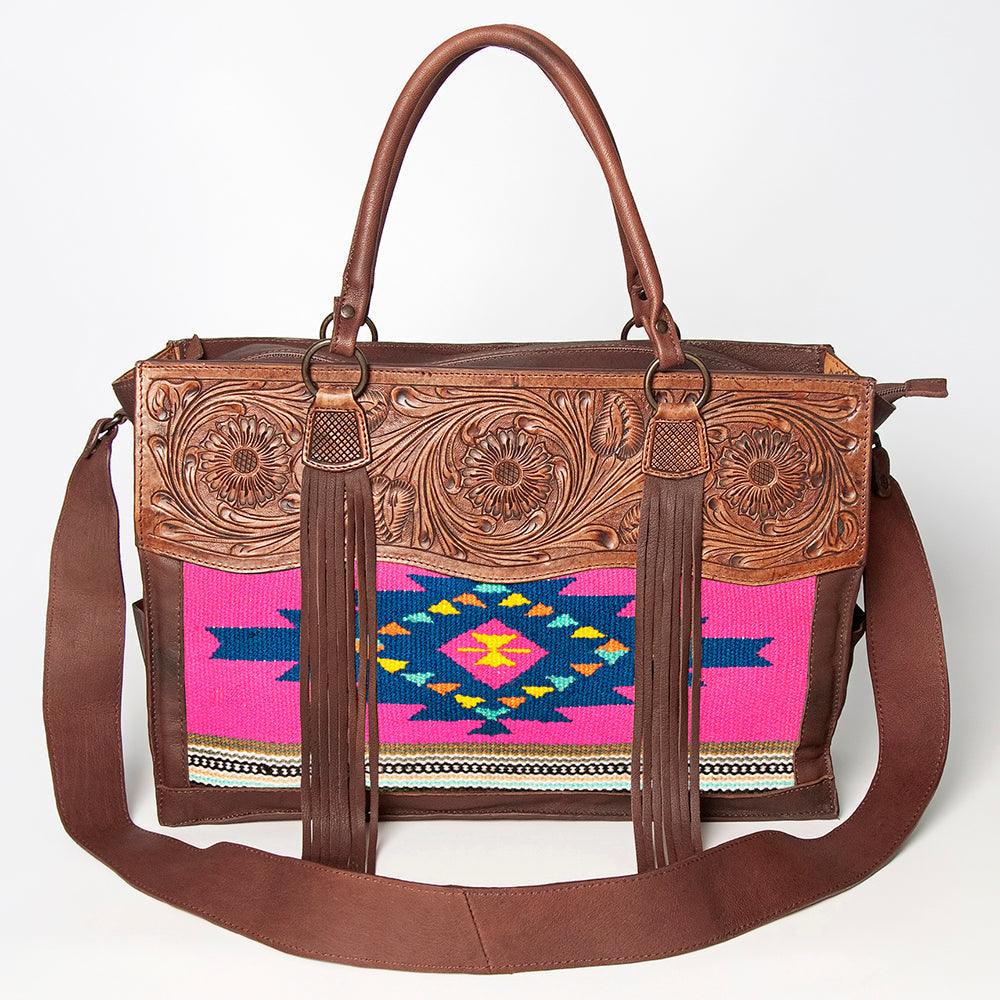 American Darling Tote Hand Tooled Hair on Genuine Leather Western Women Bag Handbag Purse | Travel Bags College Casual
