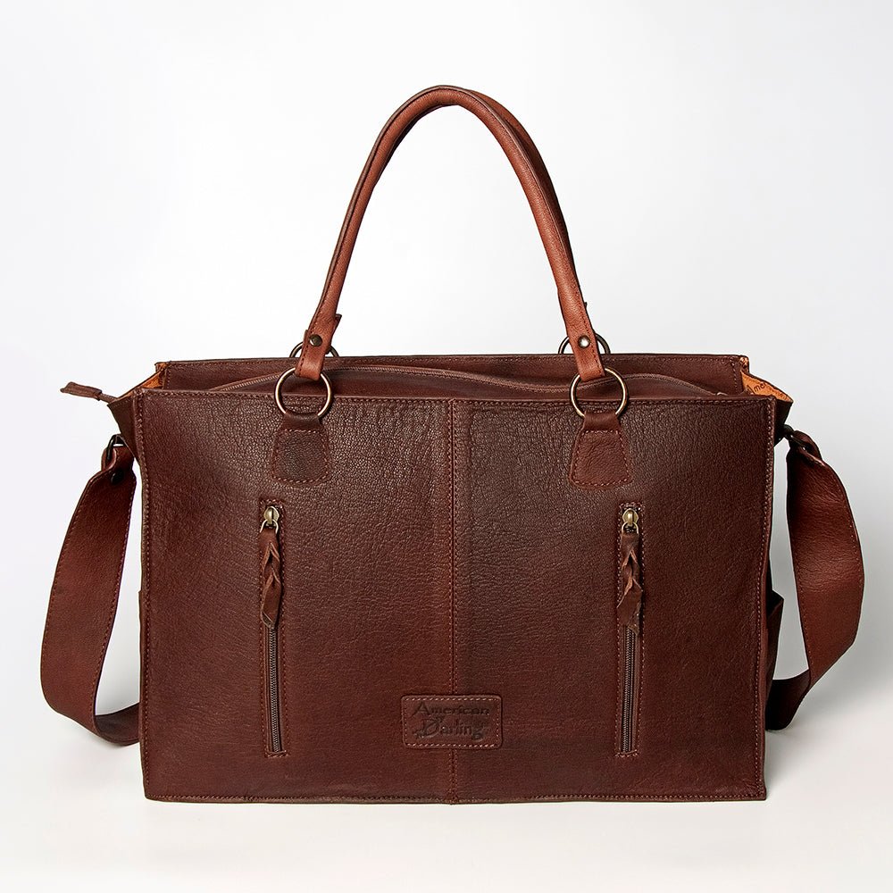 American Darling Tote Hand Tooled Hair-On Genuine Leather