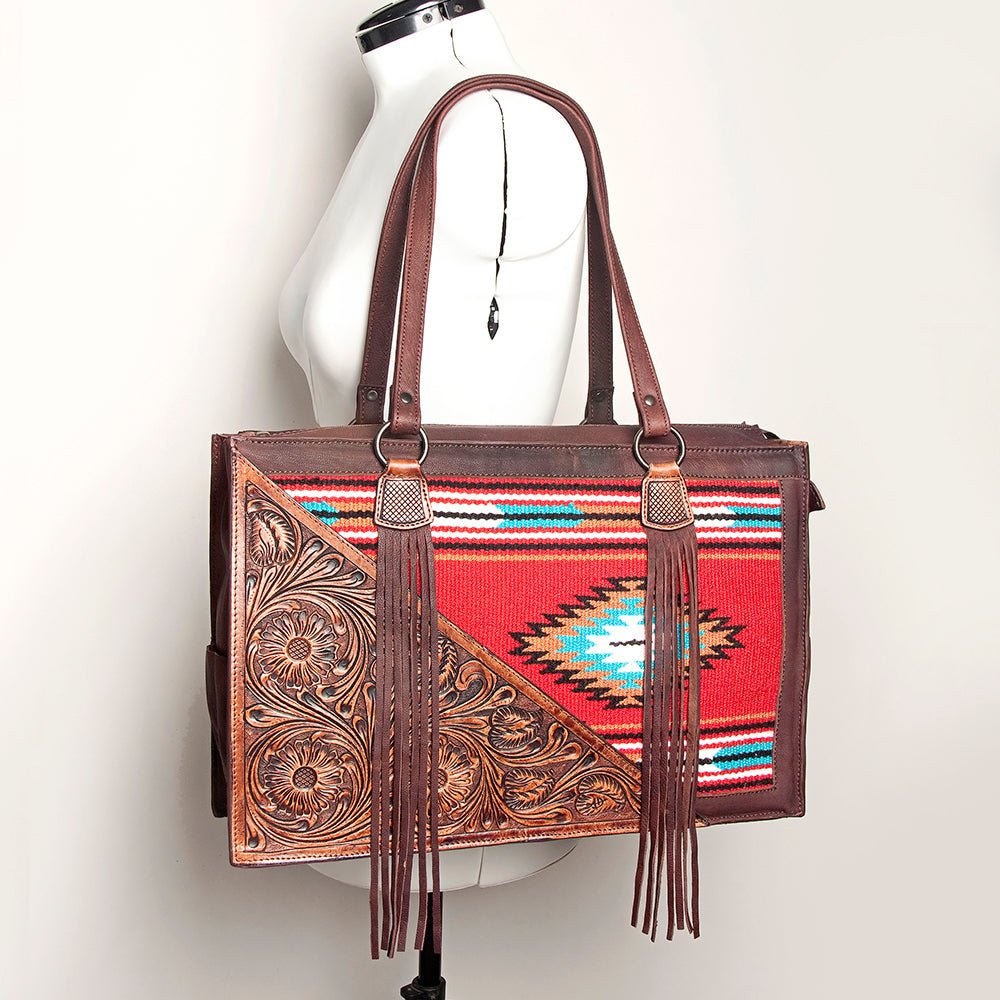 American Darling Hand Tooled Hair-On Genuine Leather