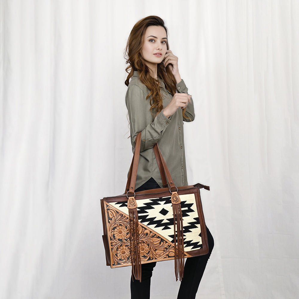 American Darling Hand Tooled Hair-On Genuine Leather