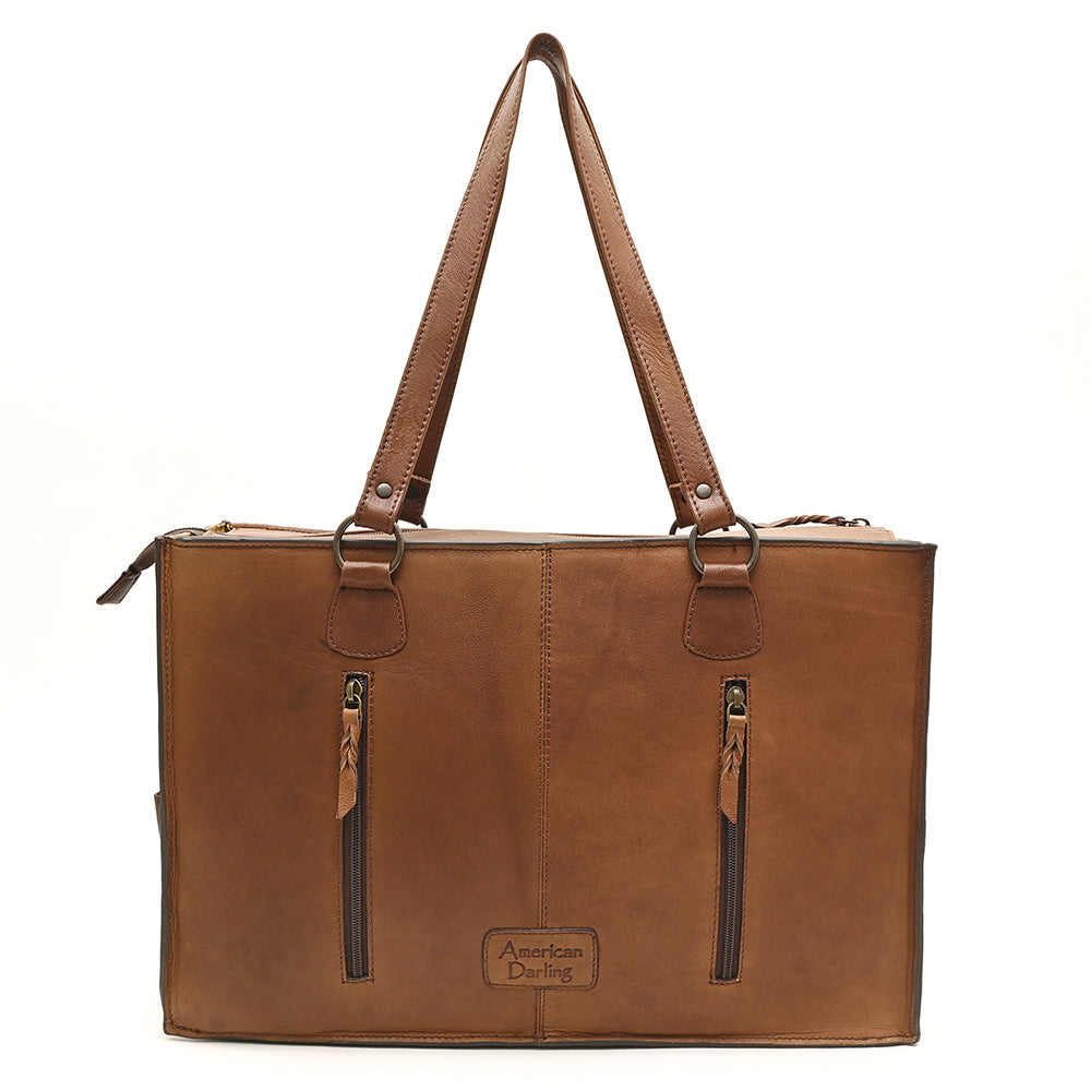 American Darling Tote Hand Tooled Hair on Genuine Leather Western Women Bag Handbag Purse | Travel Bags College Casual