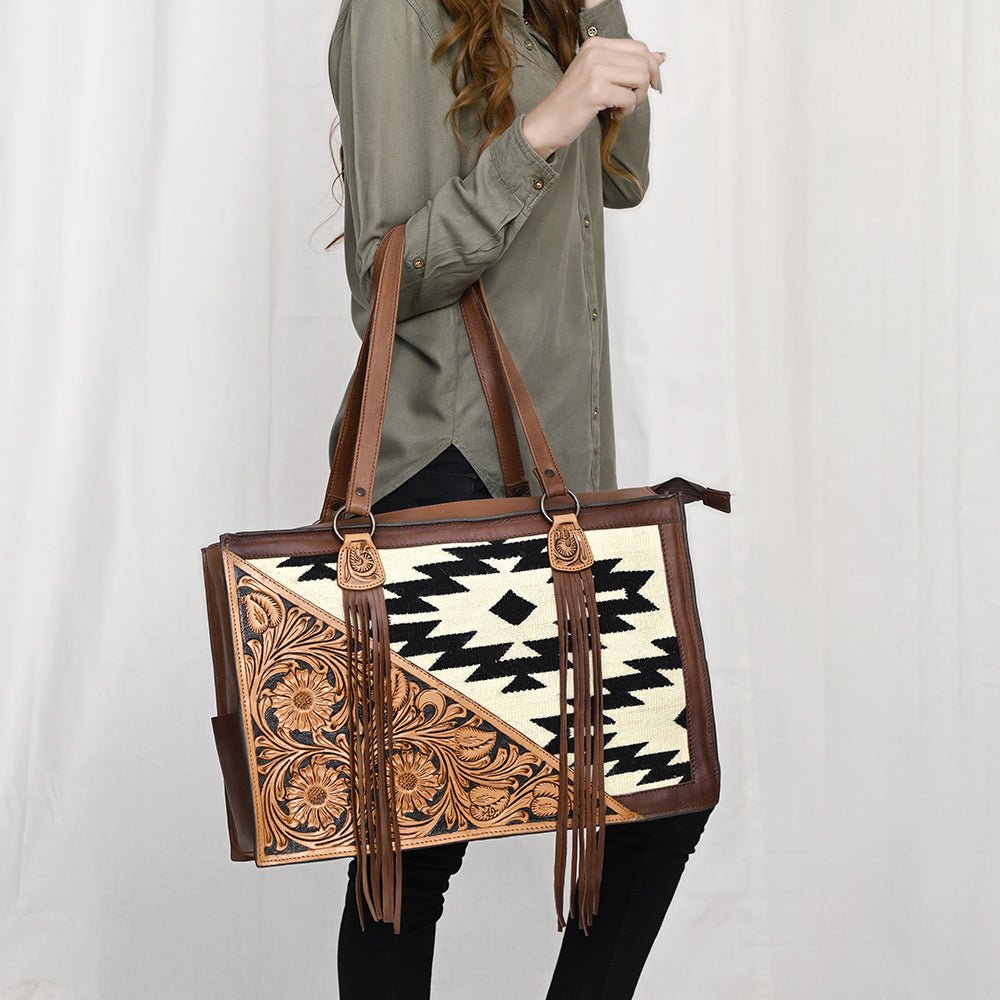 American Darling Hand Tooled Hair-On Genuine Leather