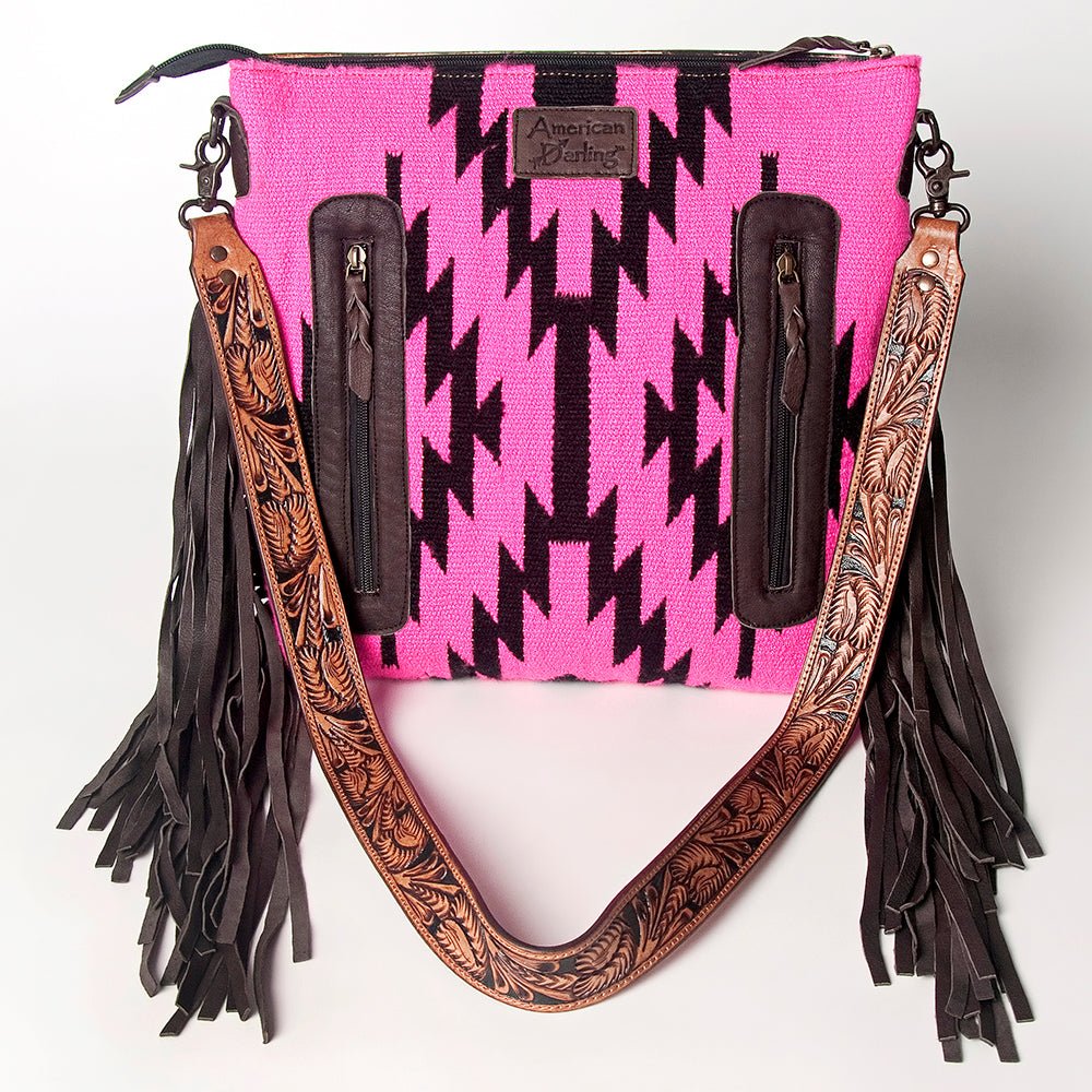 American Darling Signature Crossbody Hand Tooled Saddle Blanket Genuine Leather
