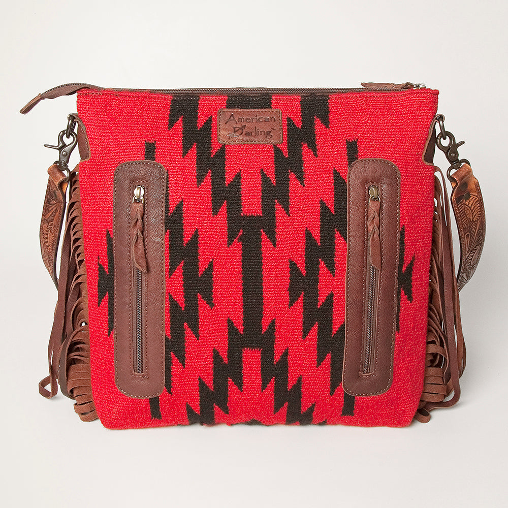 American Darling Signature Crossbody Hand Tooled Saddle Blanket Genuine Leather Western Women Bag Handbag Purse | for Cute