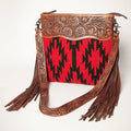 American Darling Signature Crossbody Hand Tooled Saddle Blanket Genuine Leather