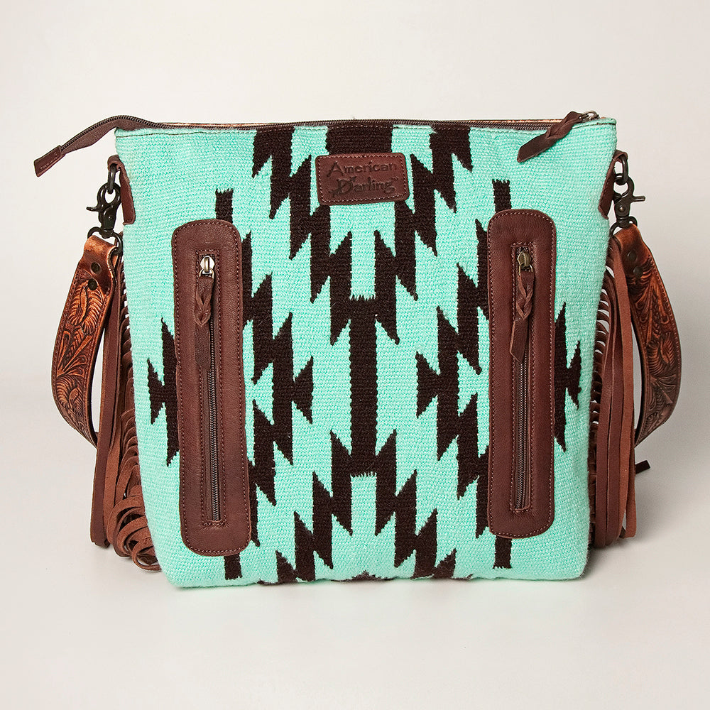 American Darling Signature Crossbody Hand Tooled Saddle Blanket Genuine Leather Western Women Bag Handbag Purse | for Cute