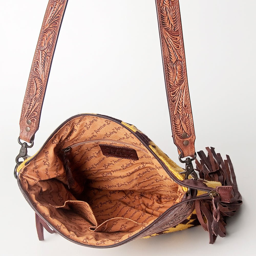 American Darling Signature Crossbody Hand Tooled Saddle Blanket Genuine Leather