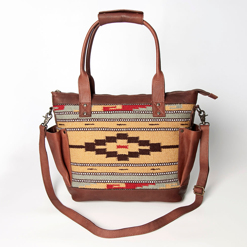 American Darling Tote Upcycled Wool Genuine Leather
