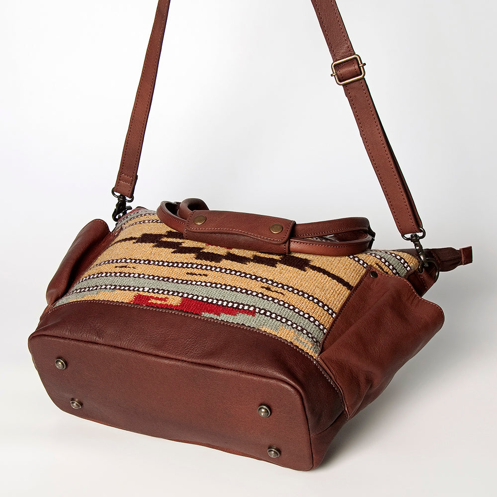 American Darling Tote Upcycled Wool Genuine Leather