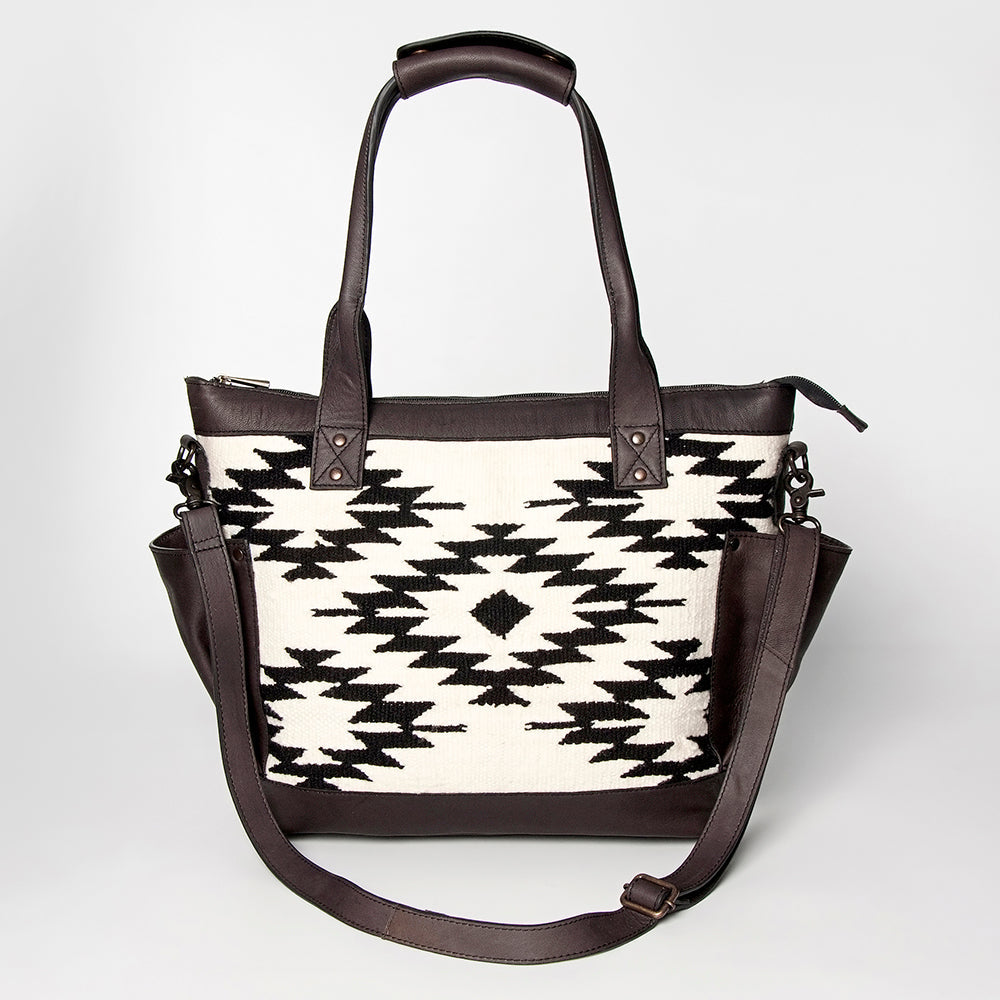 American Darling Tote Upcycled Wool Genuine Leather