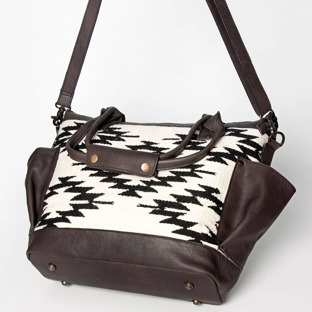 American Darling Tote Upcycled Wool Genuine Leather