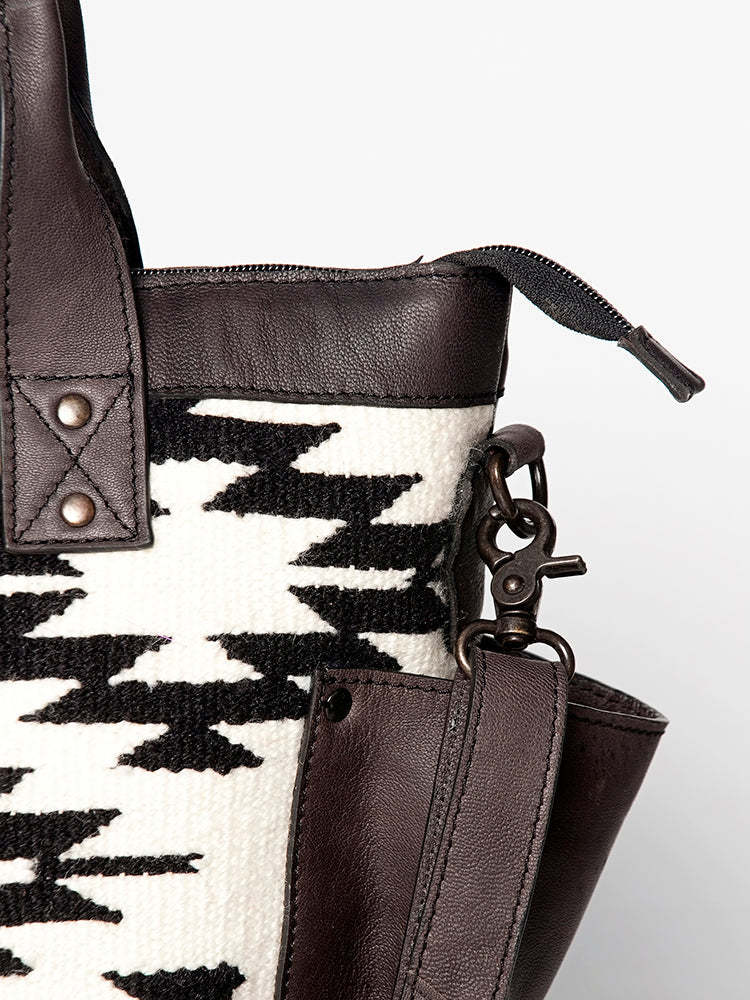 American Darling Tote Upcycled Wool Genuine Leather