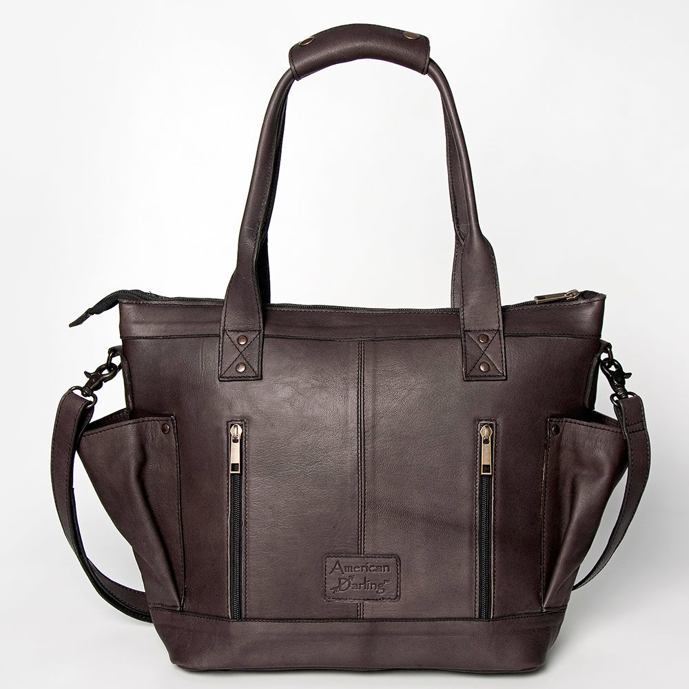American Darling Tote Upcycled Wool Genuine Leather