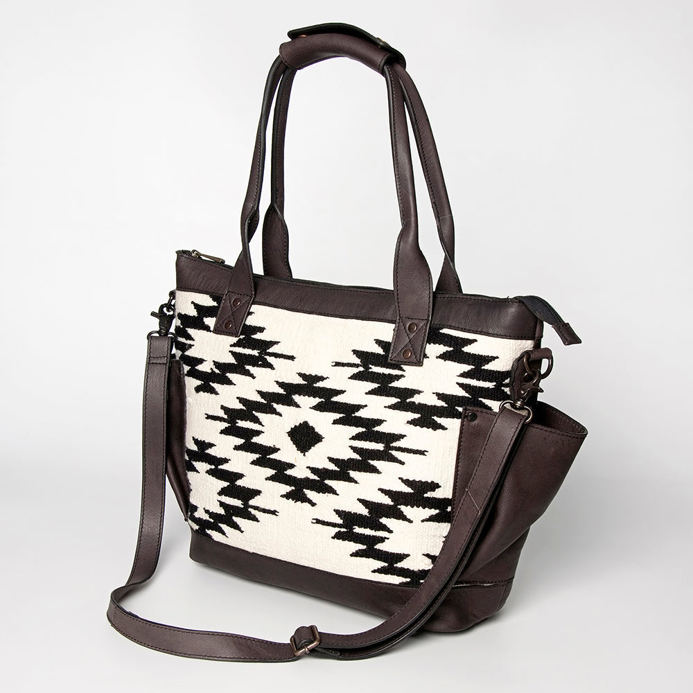 American Darling Tote Upcycled Wool Genuine Leather