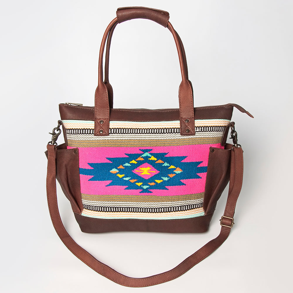 American Darling Tote Upcycled Wool Genuine Leather