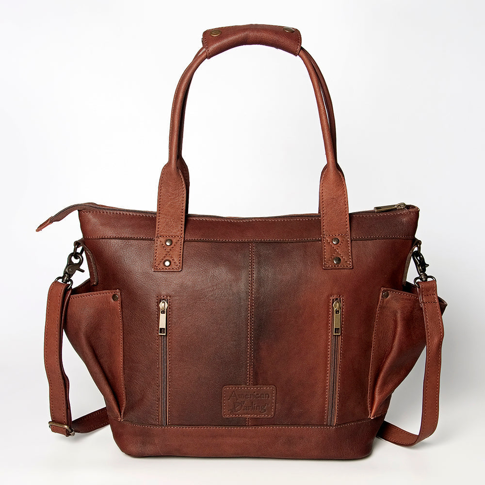American Darling Tote Upcycled Wool Genuine Leather