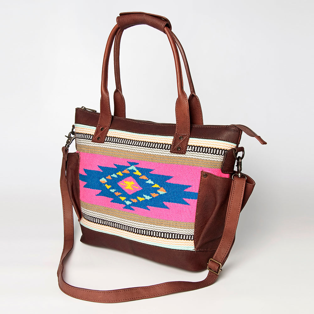 American Darling Tote Upcycled Wool Genuine Leather