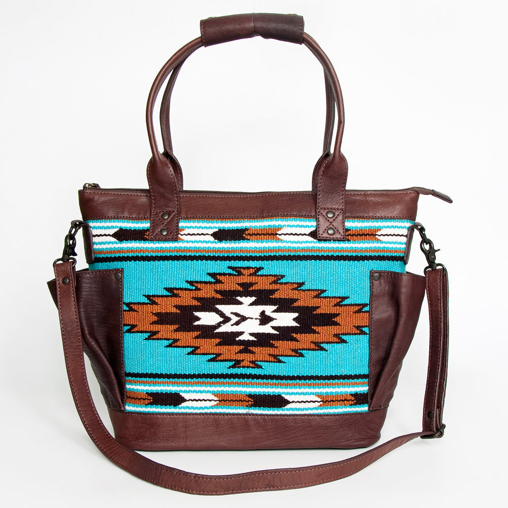 American Darling Tote Upcycled Wool Genuine Leather