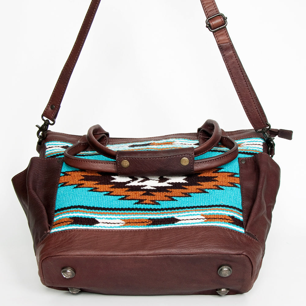 American Darling Tote Upcycled Wool Genuine Leather