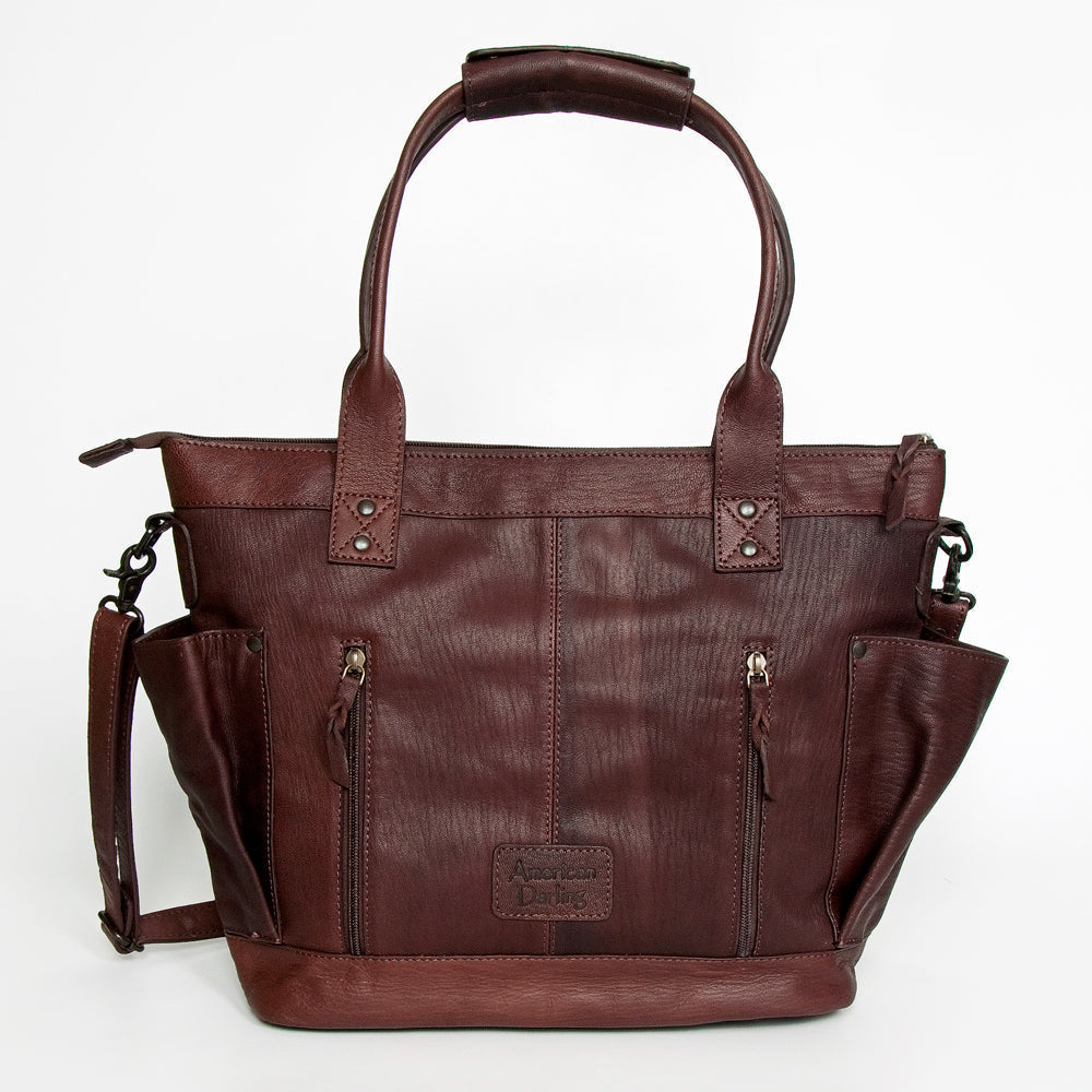 American Darling Tote Upcycled Wool Genuine Leather
