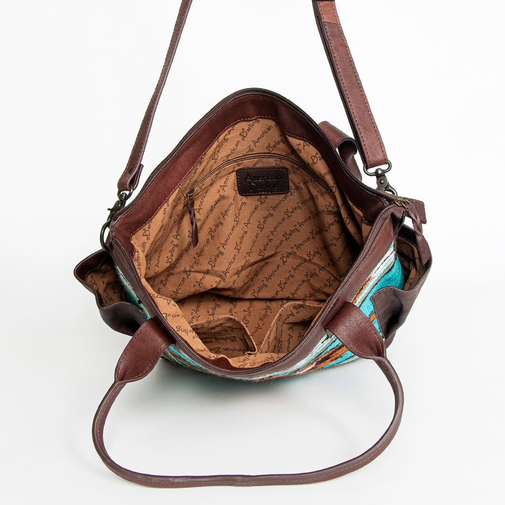 American Darling Tote Upcycled Wool Genuine Leather