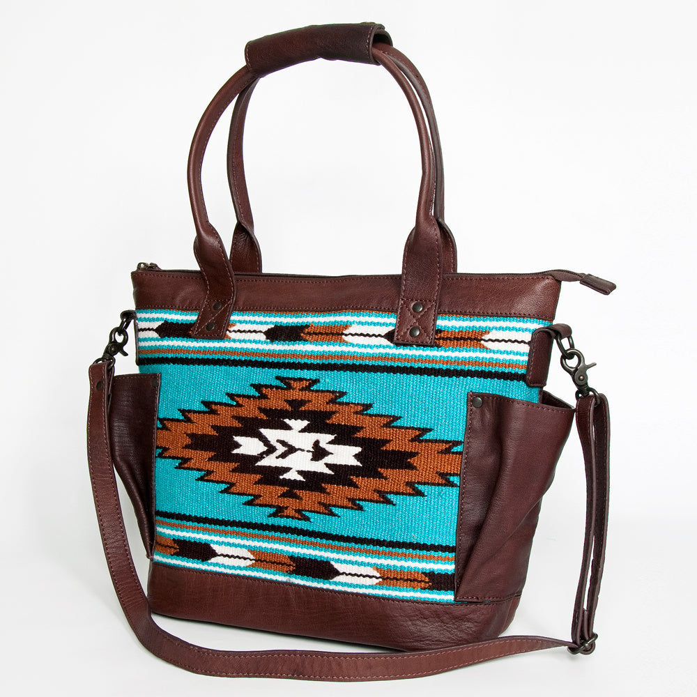 American Darling Tote Upcycled Wool Genuine Leather