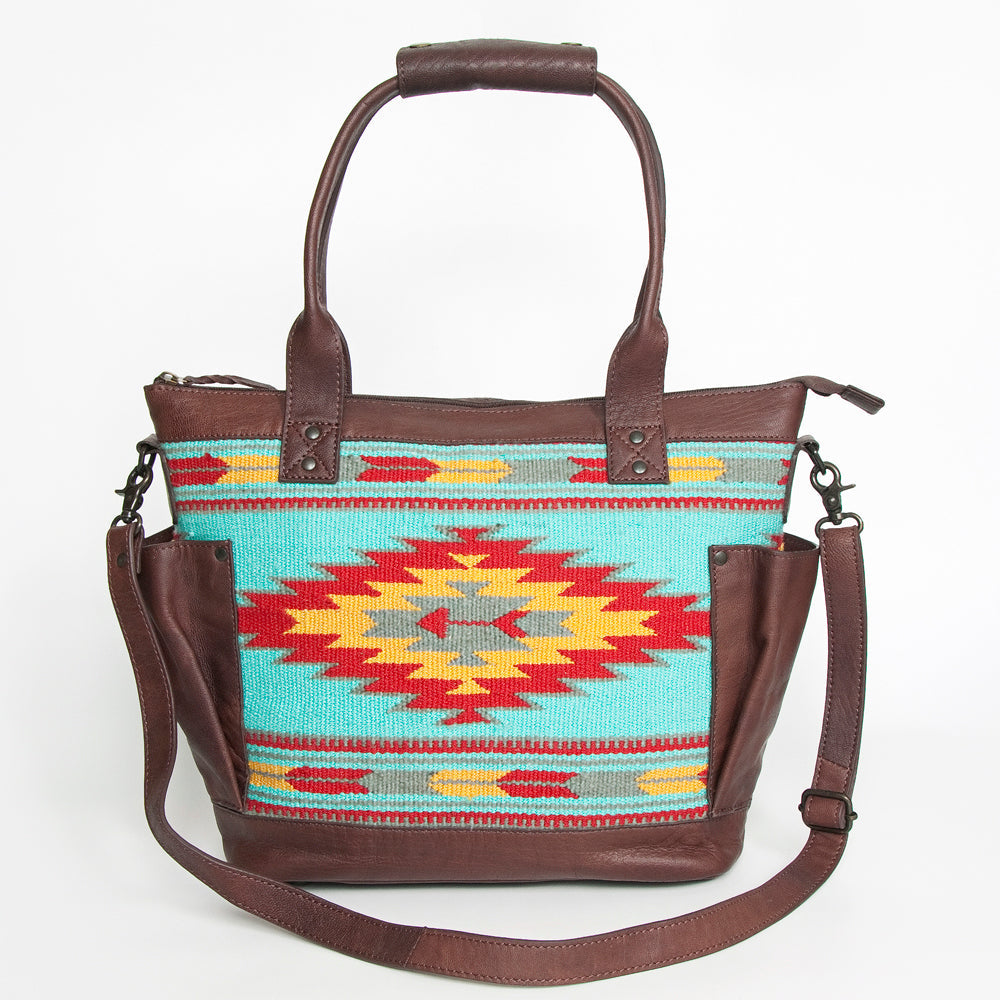American Darling Tote Upcycled Wool Genuine Leather