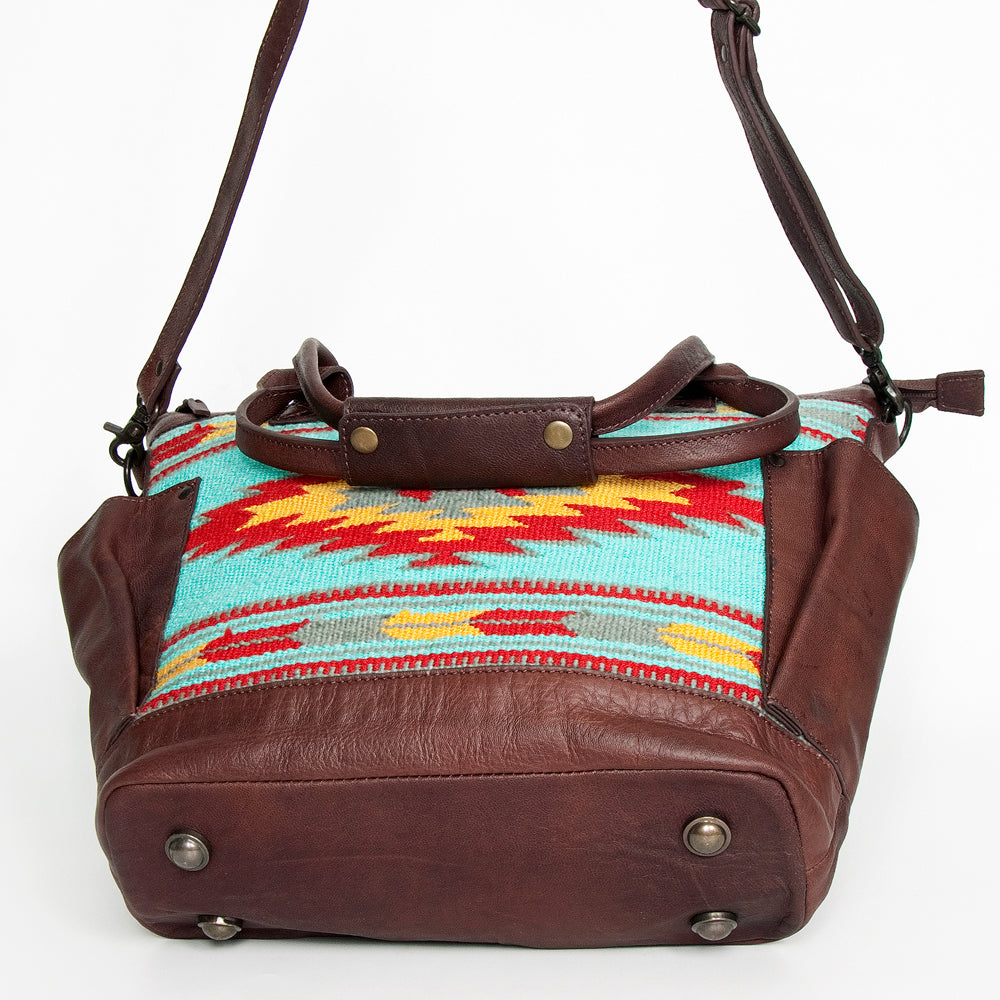 American Darling Tote Upcycled Wool Genuine Leather