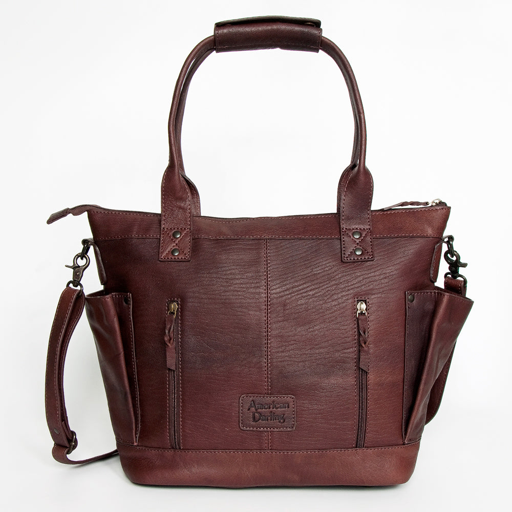 American Darling Tote Upcycled Wool Genuine Leather