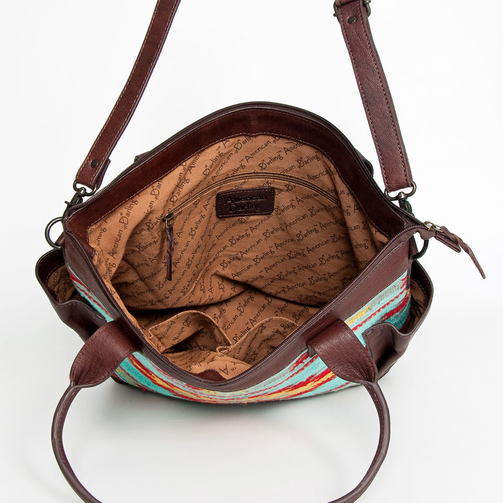 American Darling Tote Upcycled Wool Genuine Leather