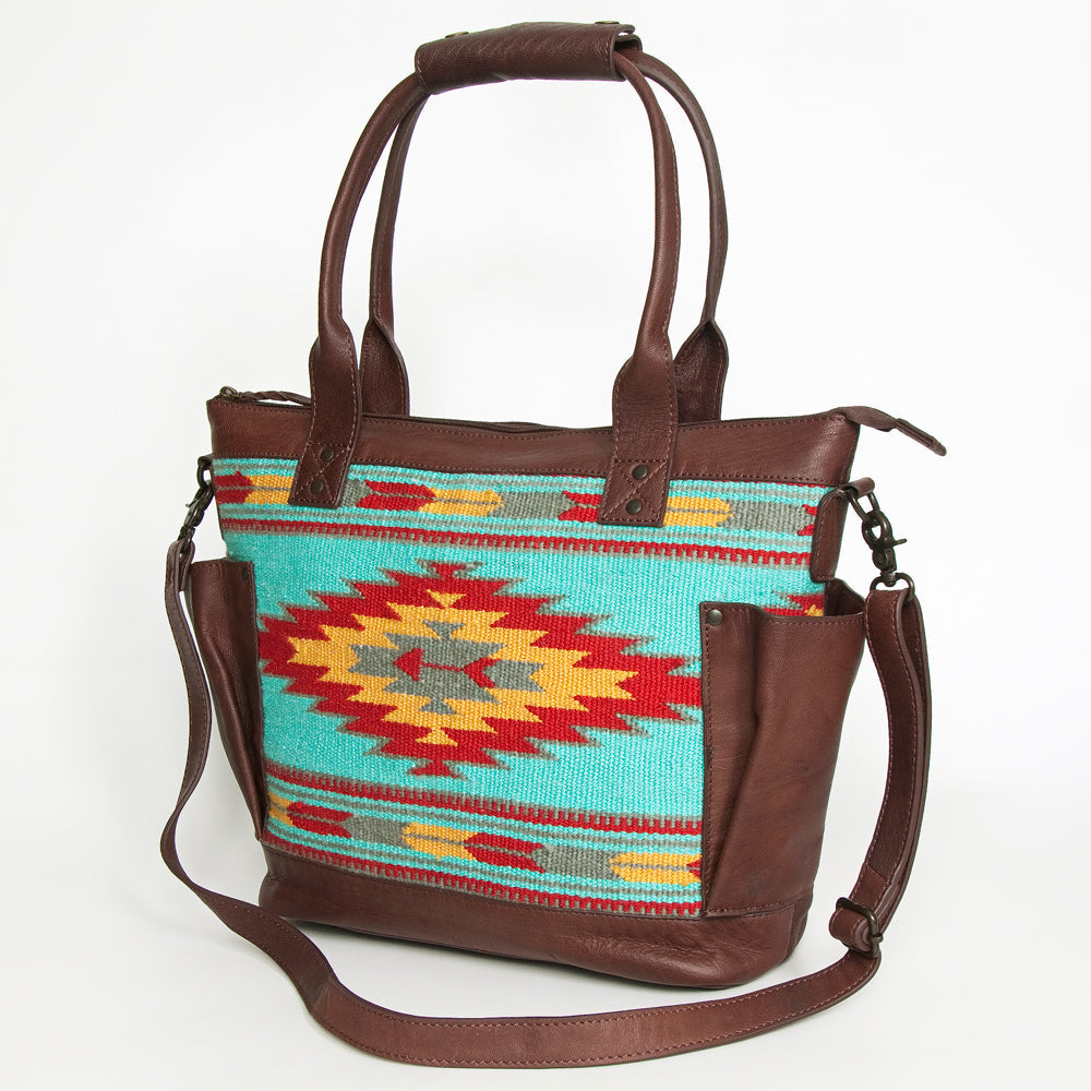 American Darling Tote Upcycled Wool Genuine Leather